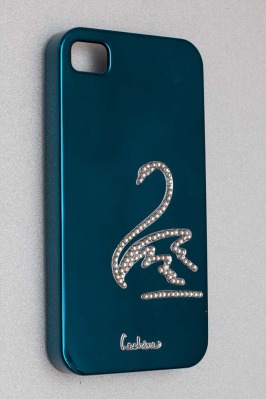 Чехол металлизированный с кристаллами для iPhone 4, iPhone 4S
